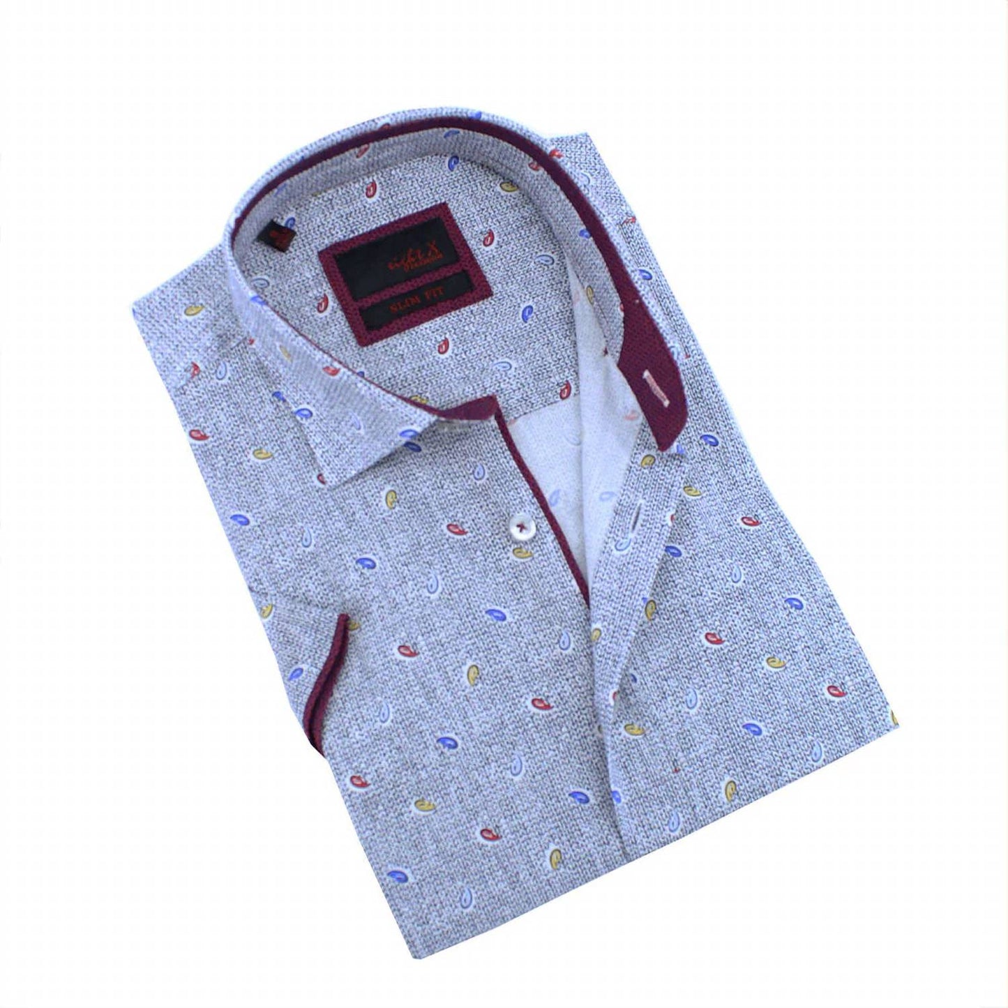 Tri-color Paisley Short Sleeve Shirt