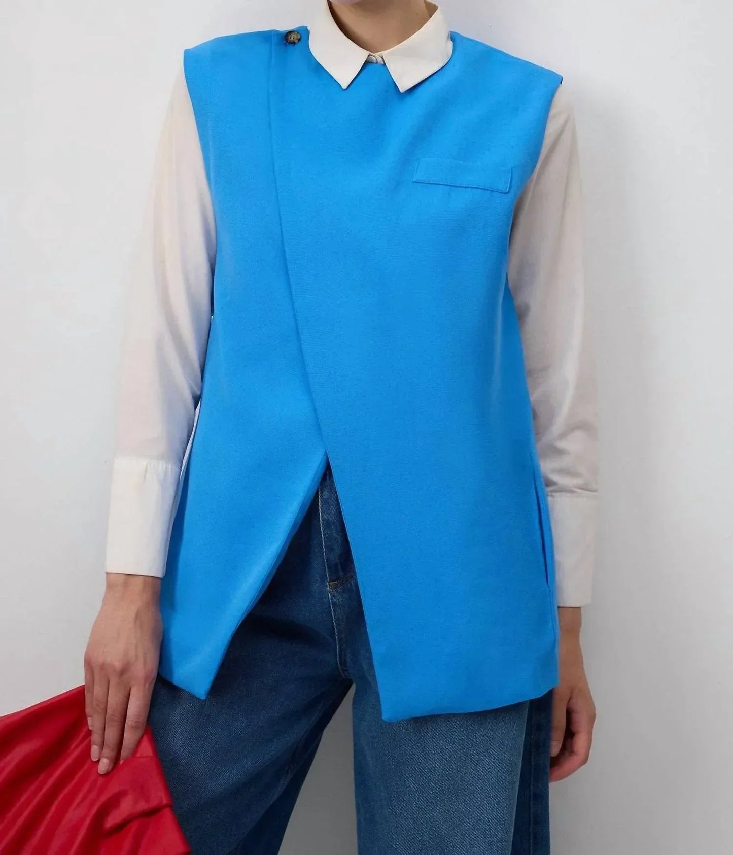 Touche Prive - Linen Blend Double-Breasted Tailored Vest - Rack Hunt