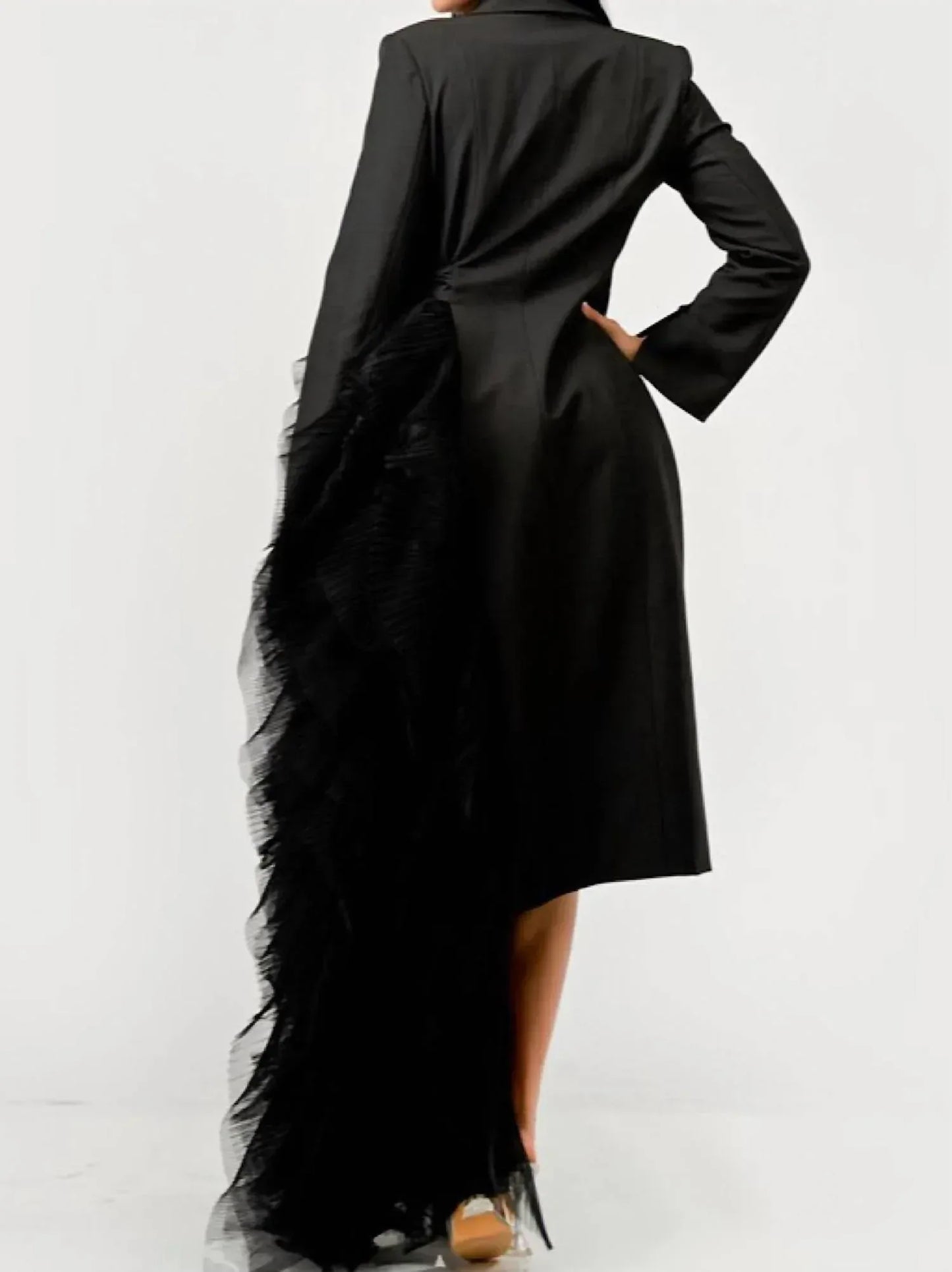 Athina - Side Tulle Detail Dress Jacket - Rack Hunt