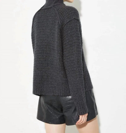 MAX&MOI - T-neck Lurex Jumper Top - Rack Hunt
