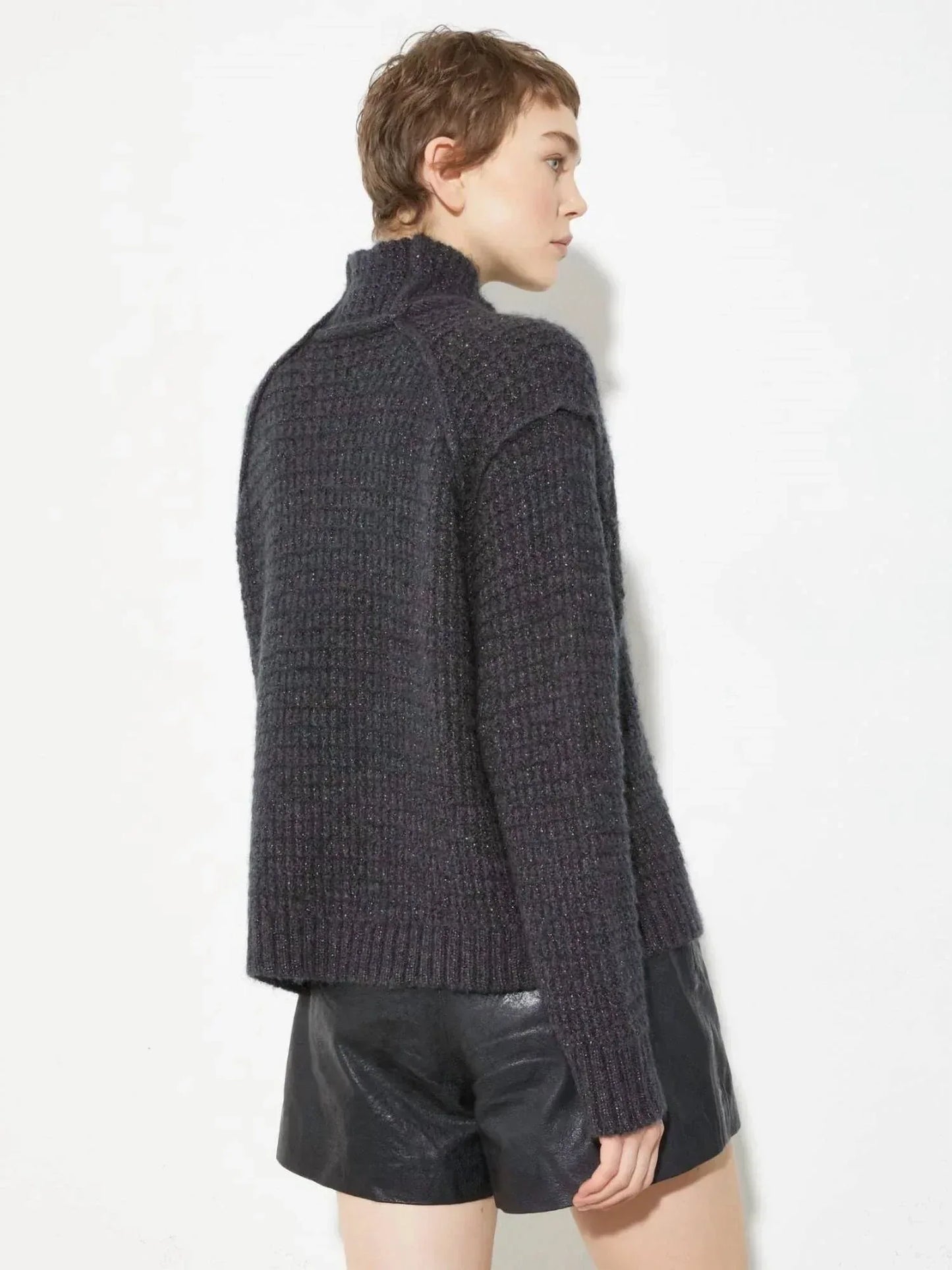 MAX&MOI - T-neck Lurex Jumper Top - Rack Hunt