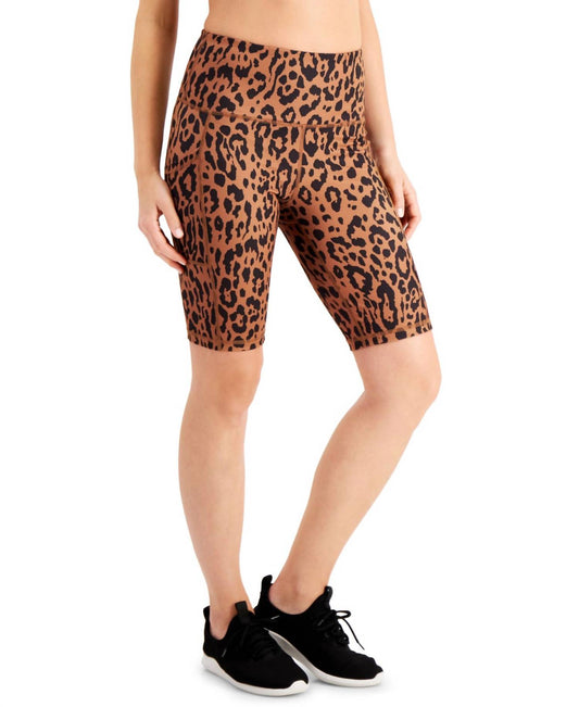 Ideology Womens Activewear Animal-Print High-Rise Bike Shorts