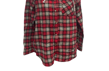 Long Sleeve Plaid Flannel Hoodie
