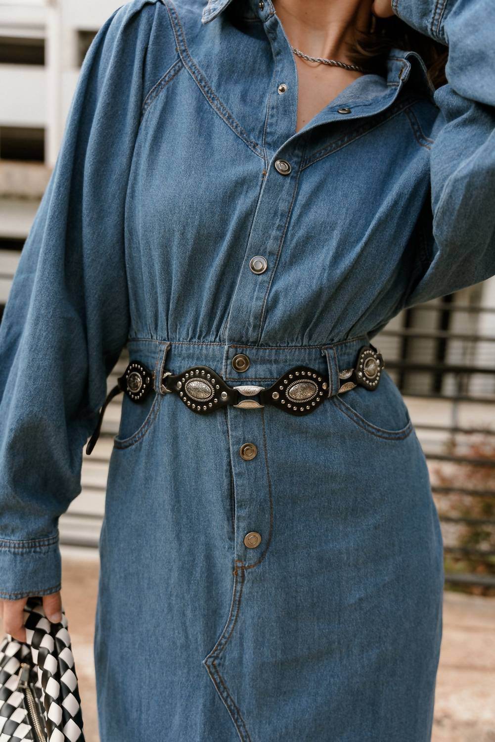 How Very Loved - Tianna Denim Midi Dress - Rack Hunt -
