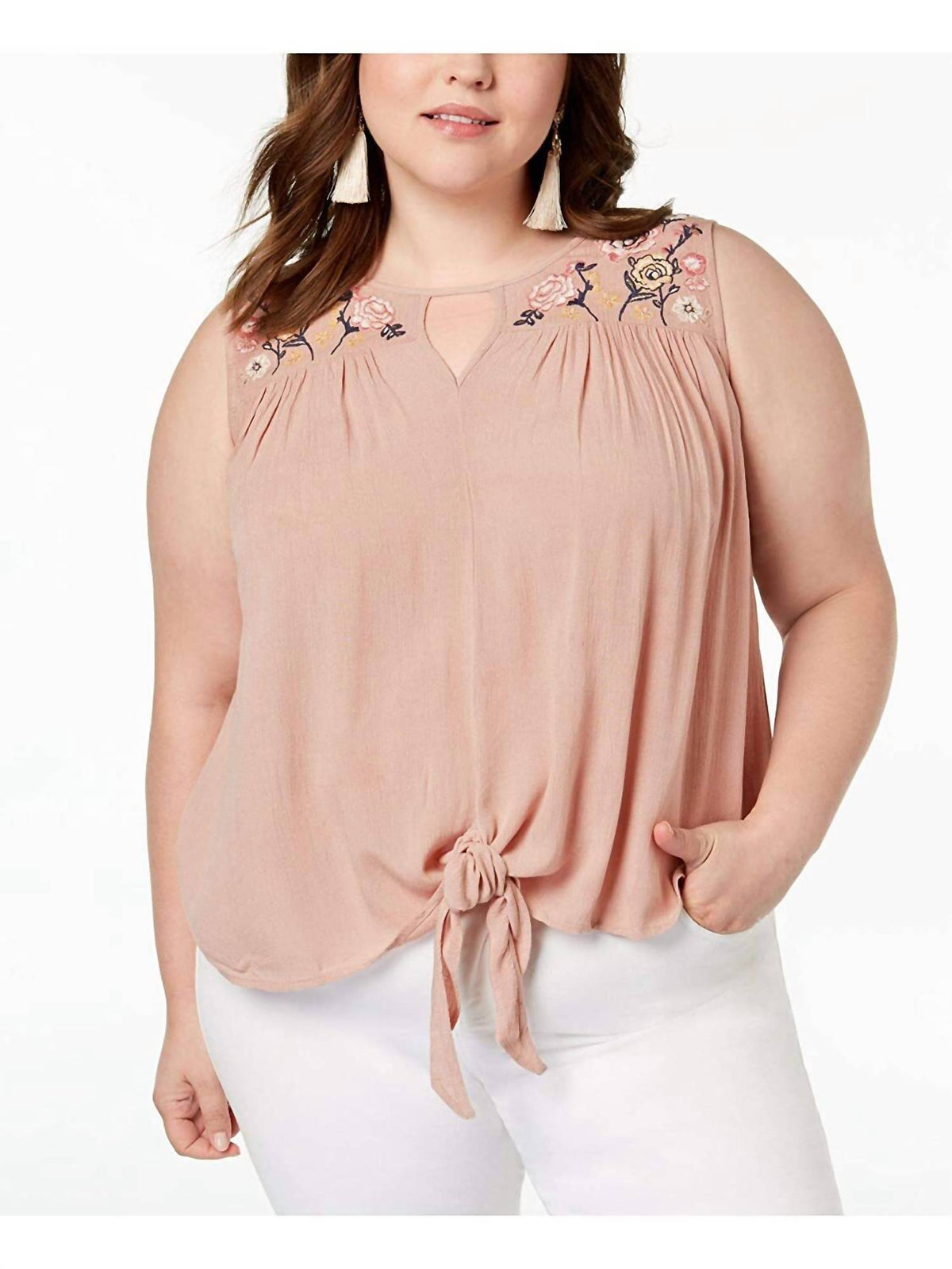 Women's Plus Size Embroidered Top