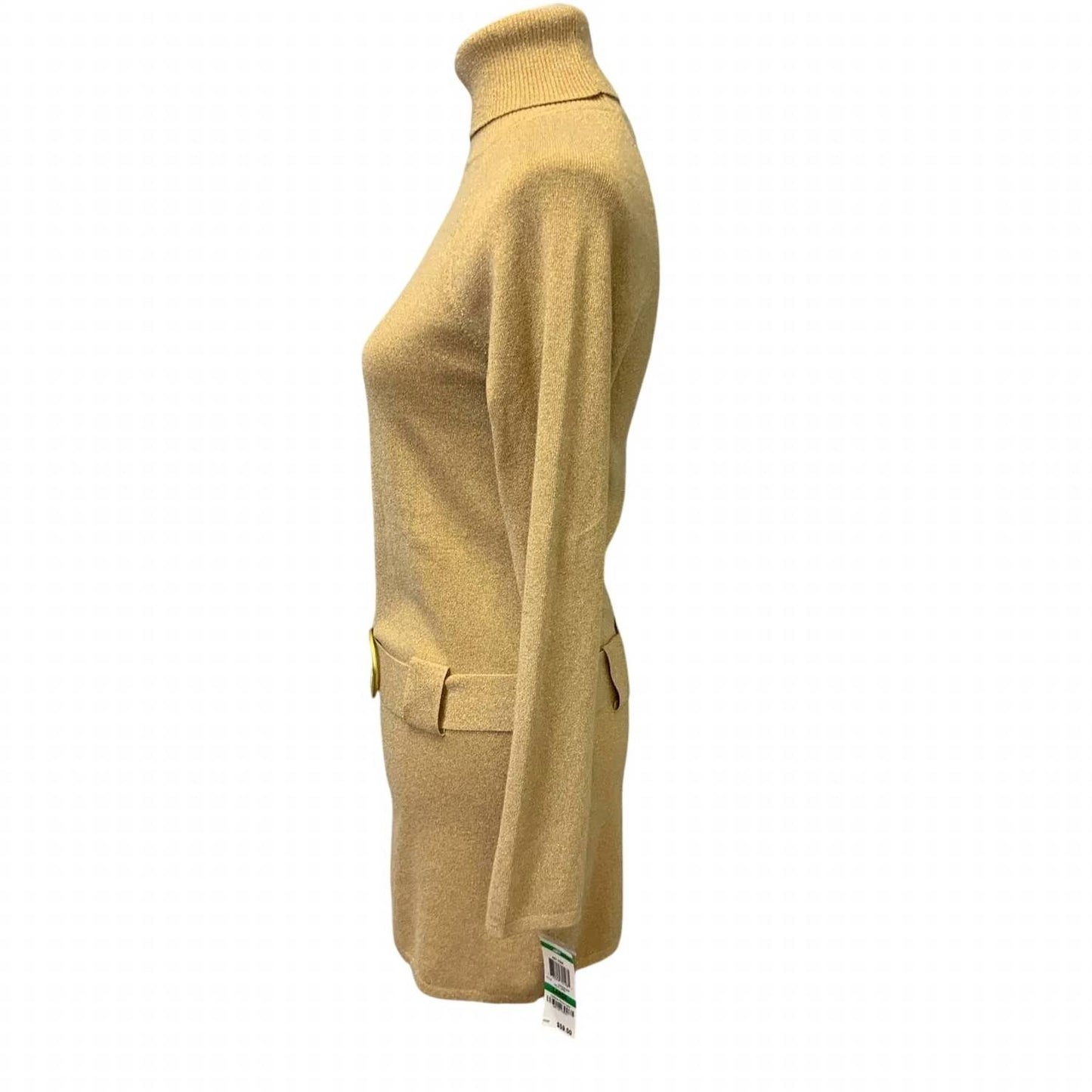 Women's Turtleneck Low Belt Sweater Mini Dress
