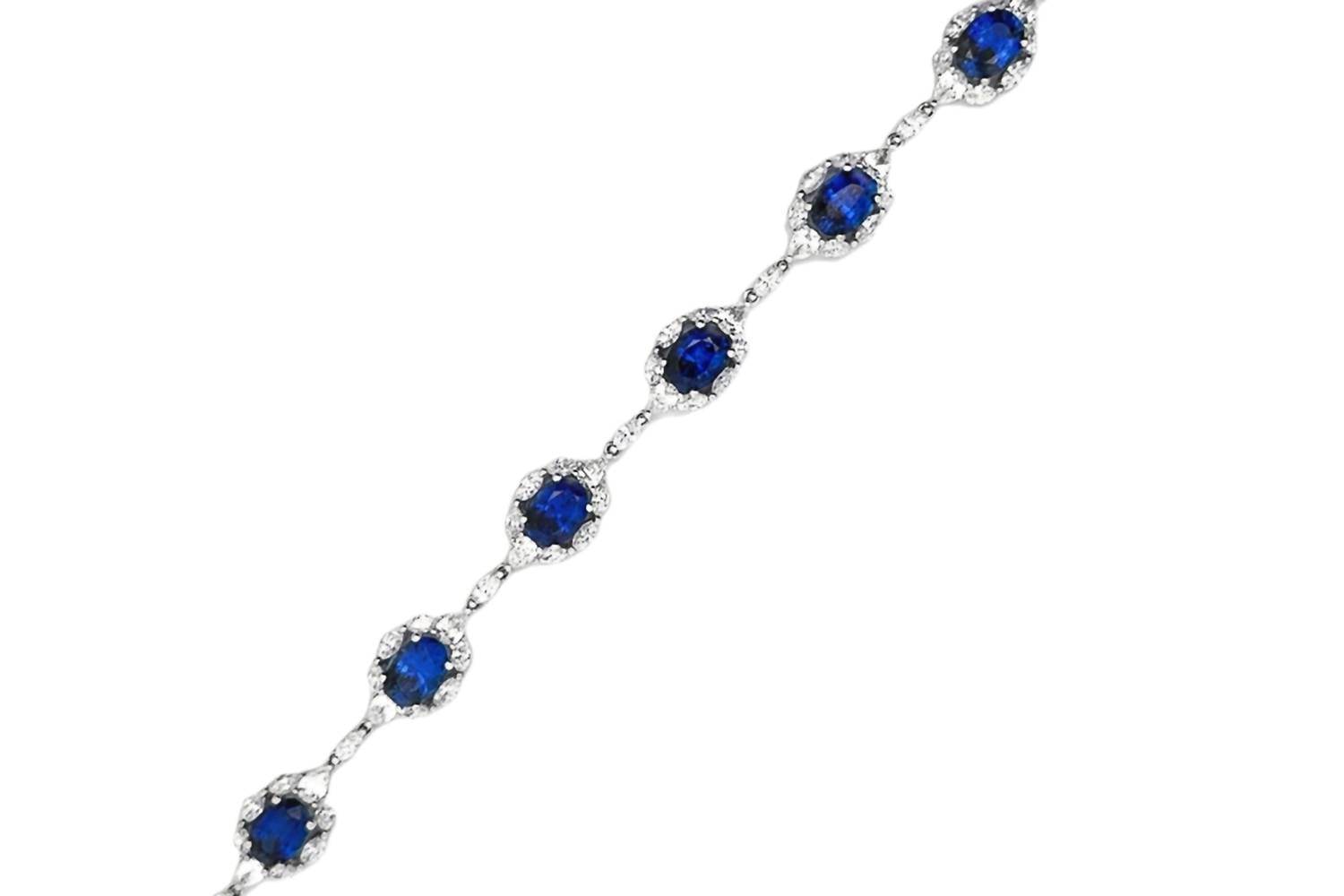 Gregg Ruth - Women's Oval Sapphire & Diamond Bracelet - Rack Hunt -