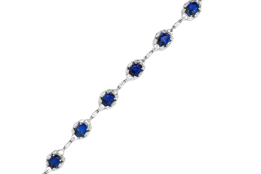 Gregg Ruth - Women's Oval Sapphire & Diamond Bracelet - Rack Hunt -