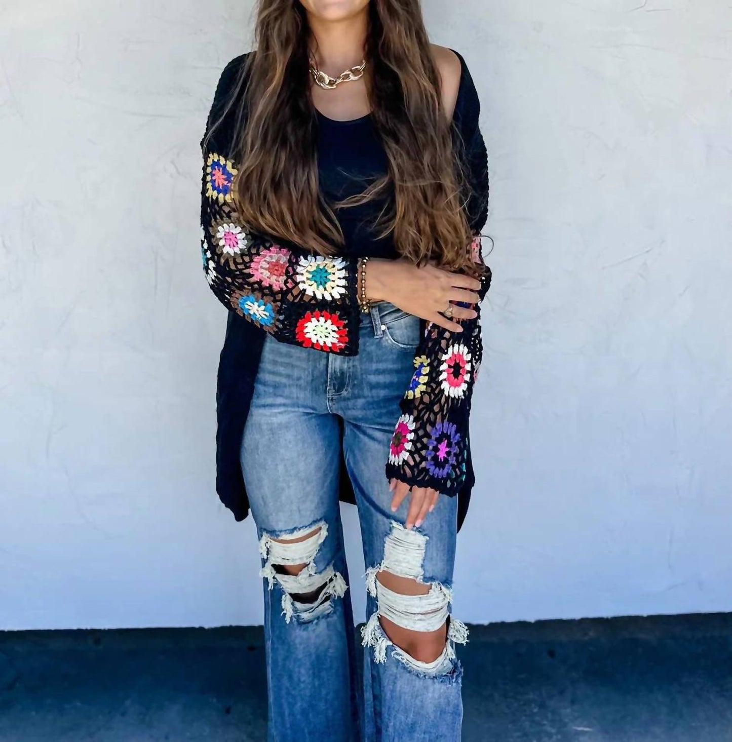 Granny Square Sweater Cardigan