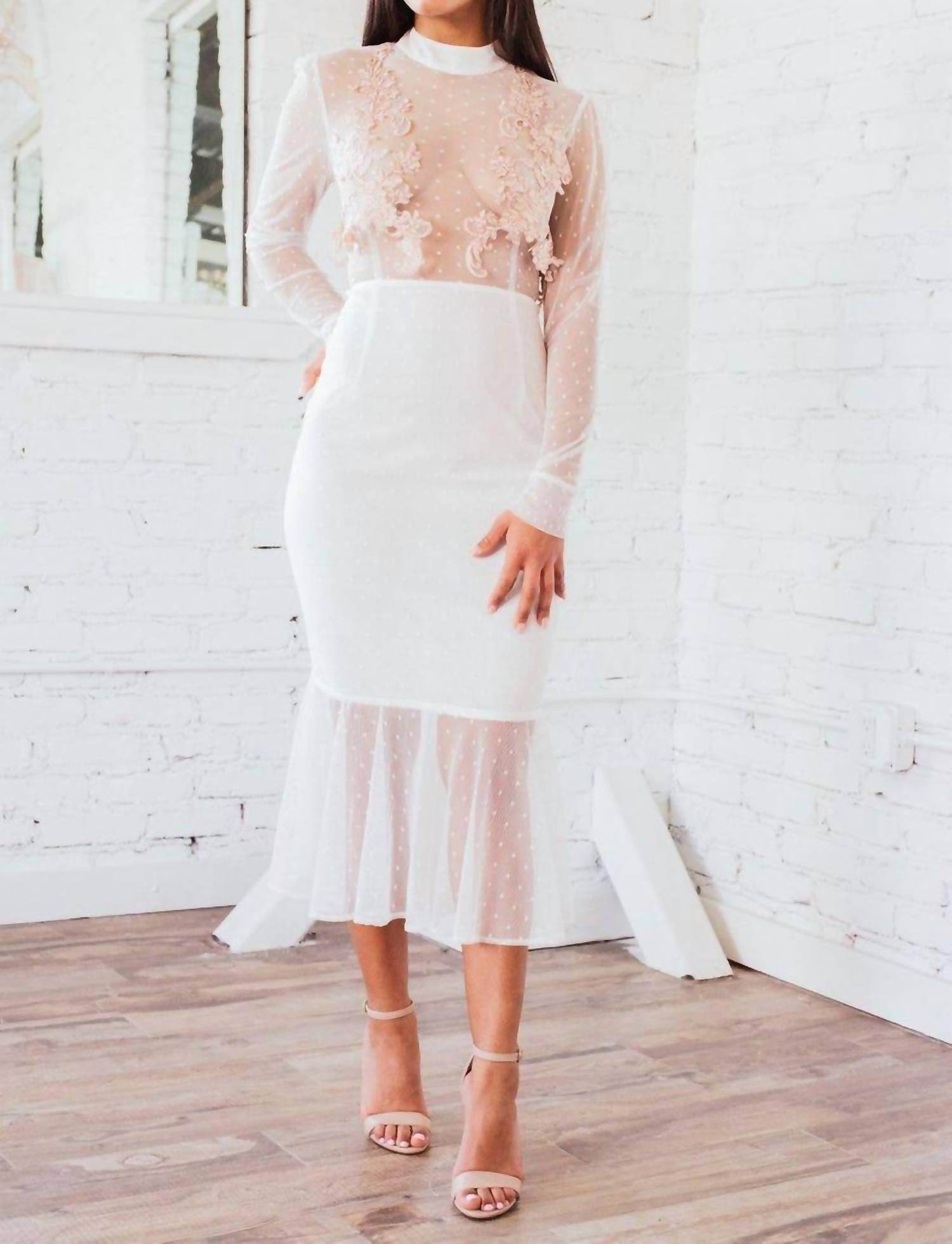 Ariti Kaziris - Long Sleeve Sheer Lace Dress - Rack Hunt