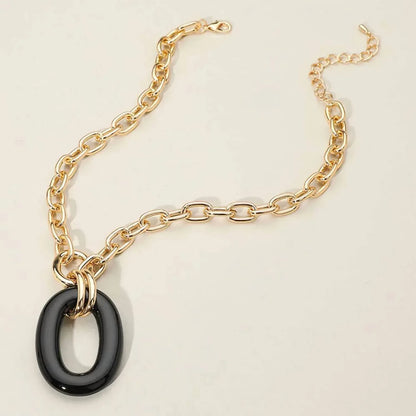 Sensibling Corp - Women's Celeste Celluloid Acetate Oval Ring Pendant Necklace - Rack Hunt