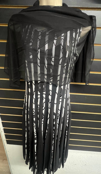 Women's Ribbed Shaw Mesh Dress