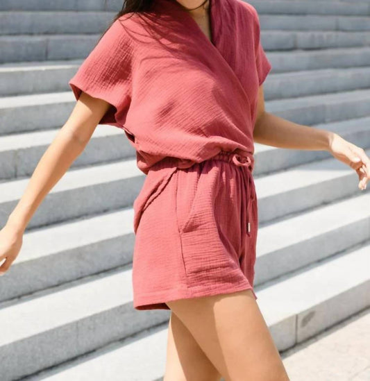 Cotton Gauze Drawstring Shorts