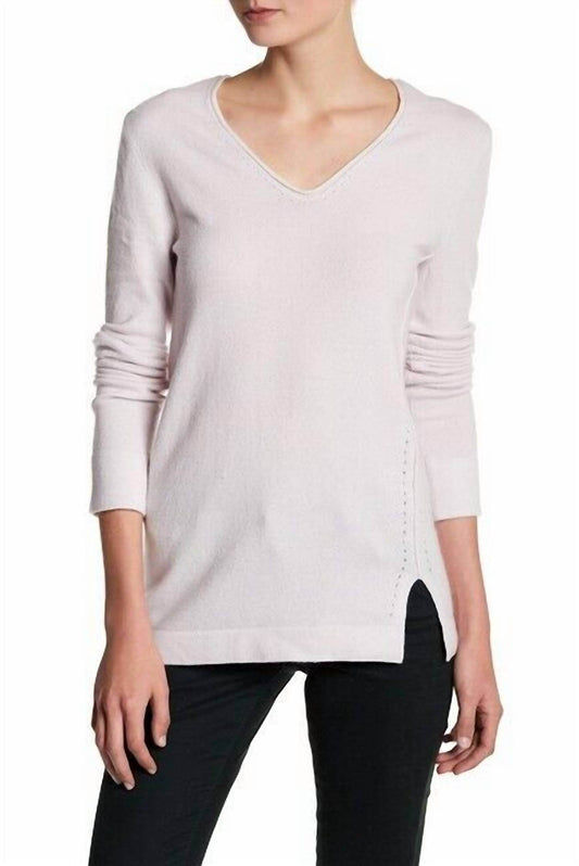Inhabit - Cashmere V Neck Front Slit Sweater - Rack Hunt -