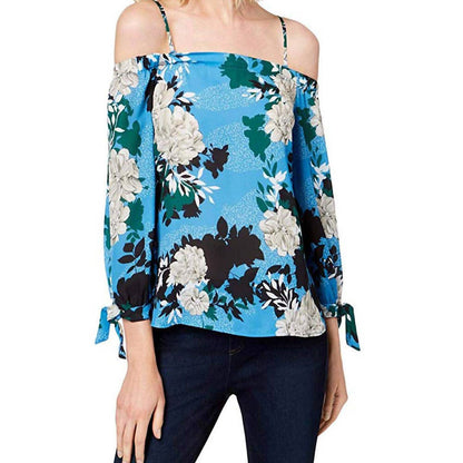Off-the-shoulder Floral Casual Top