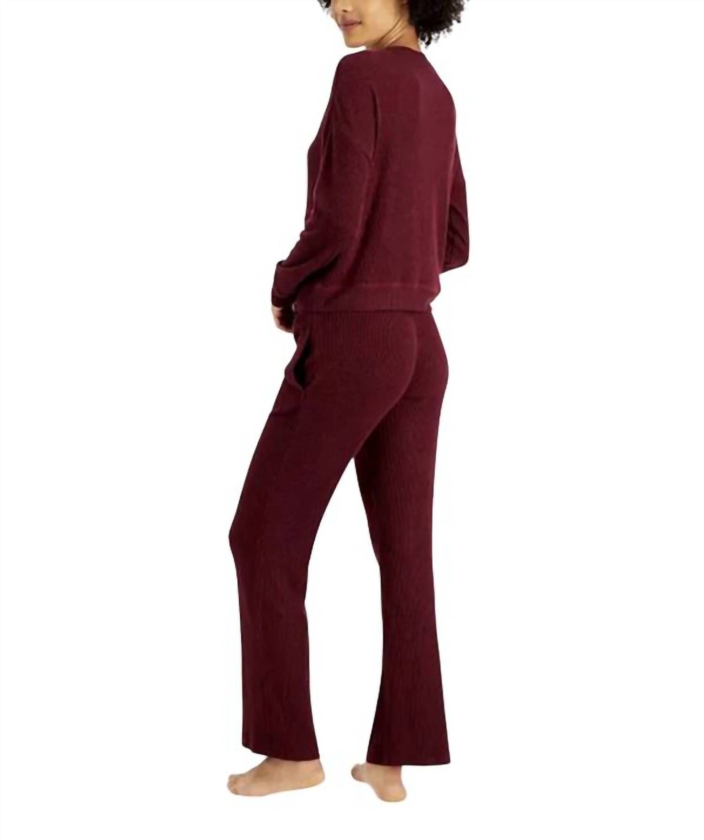Ribbed Solid Pajama Top