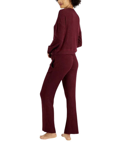 Women's Ribbed Wide Leg Pajama Set