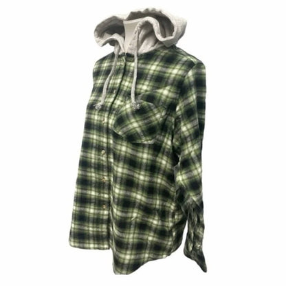 Women's Plaid Flannel Hoodie Three Piece Set