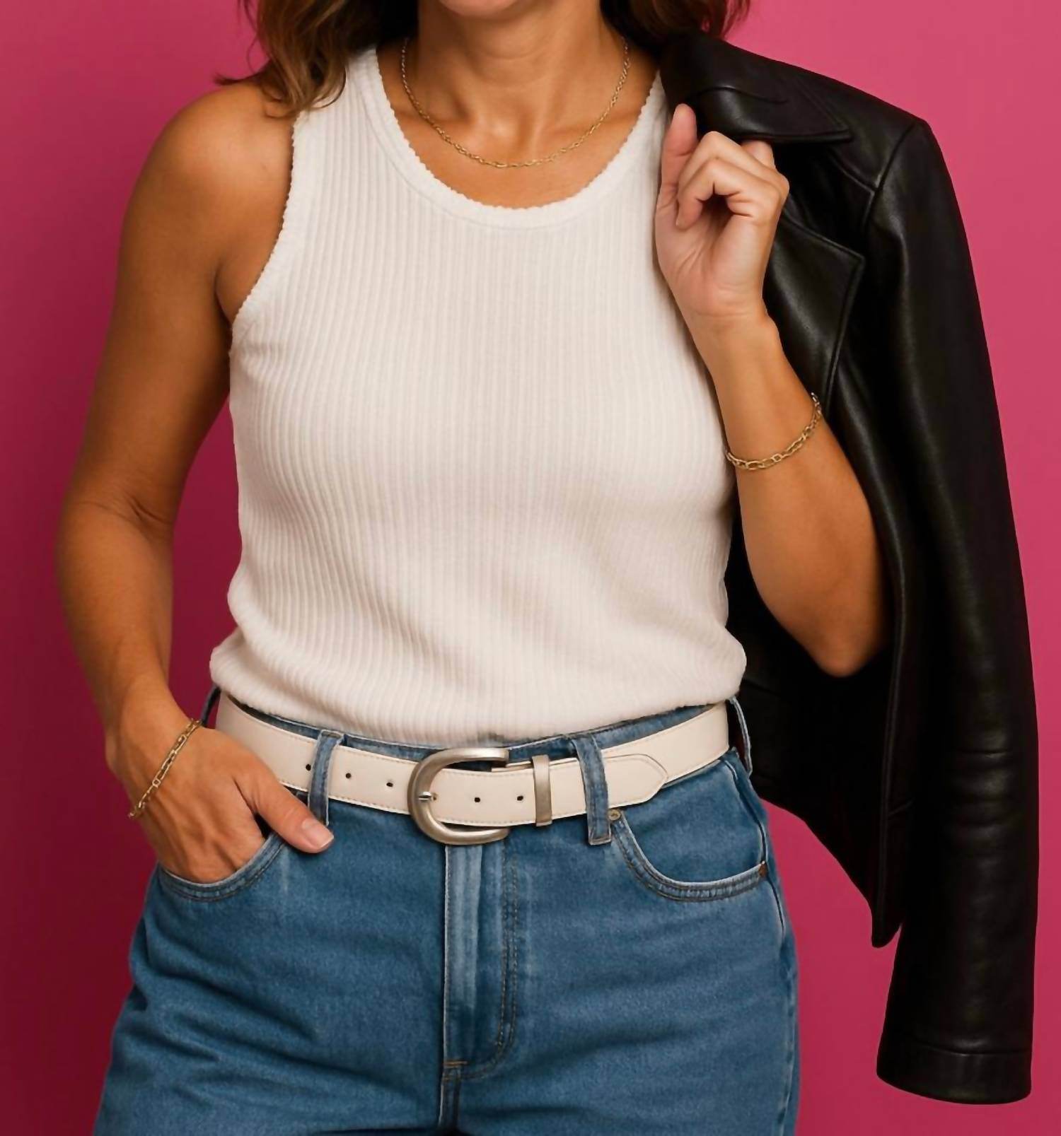 SHANNALEE - RAW EDGE THICK RIBBED COTTON TANK - Rack Hunt -