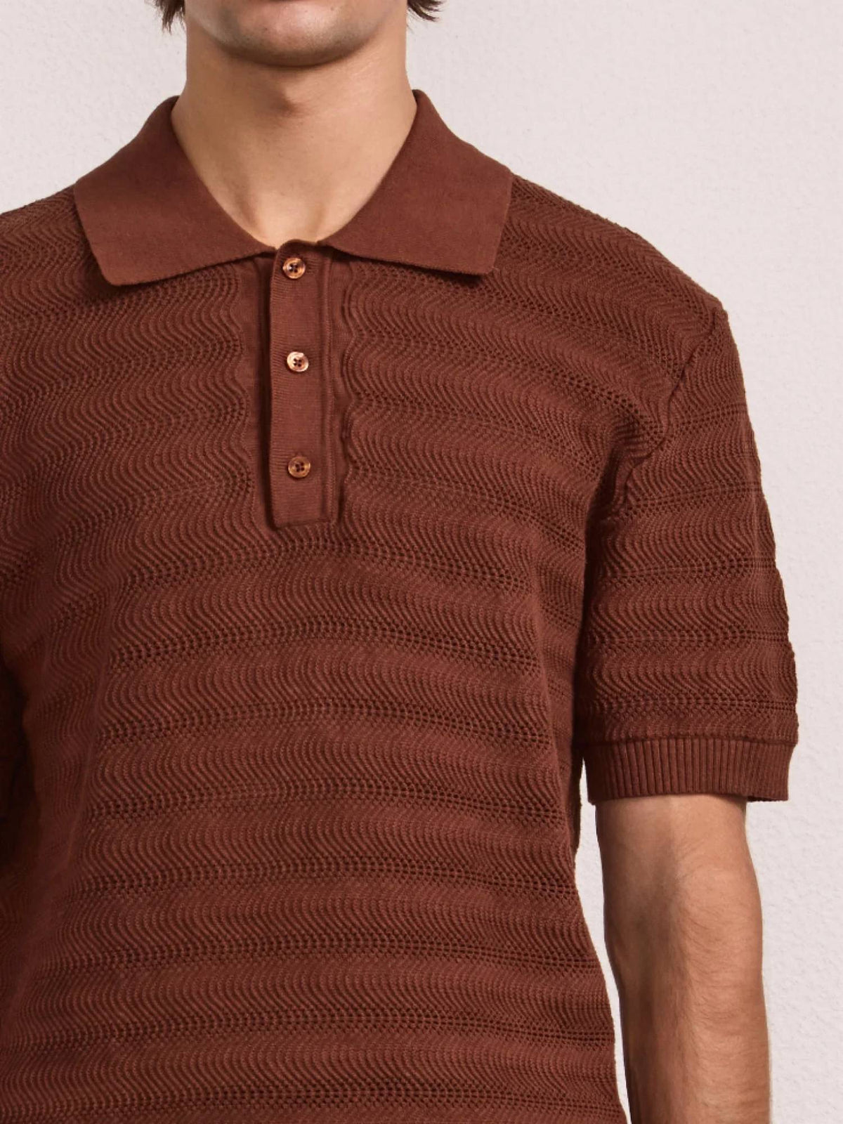 Vidal Cotton Blend Buttoned Short Sleeve Polo