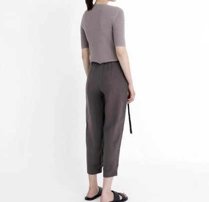 7115 by SZEKI - Ribbed Short Sleeve Top - Rack Hunt