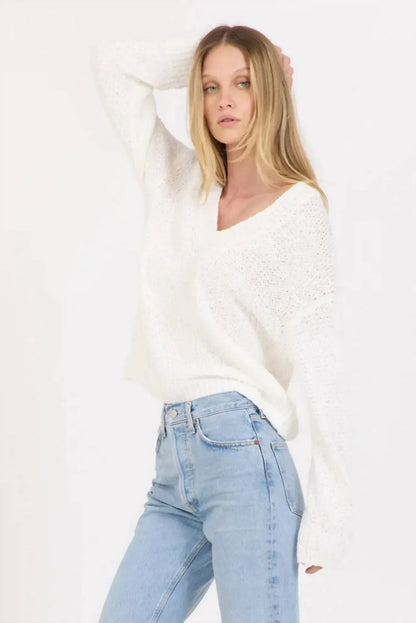 One Grey Day - Linnea Vneck Pullover - Rack Hunt