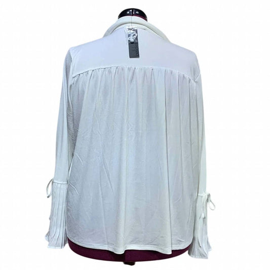 Women's Button Down Long Bell Sleeve Top Blouse - Plus
