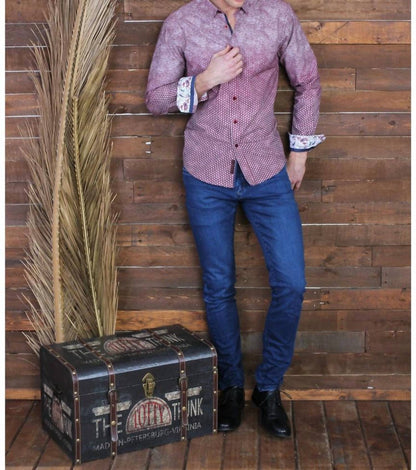 Blended Button Down Shirt With Trim