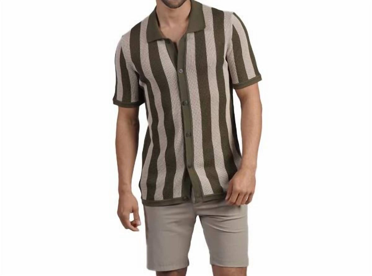 Men's Beachside Crochet Button Up Shirt