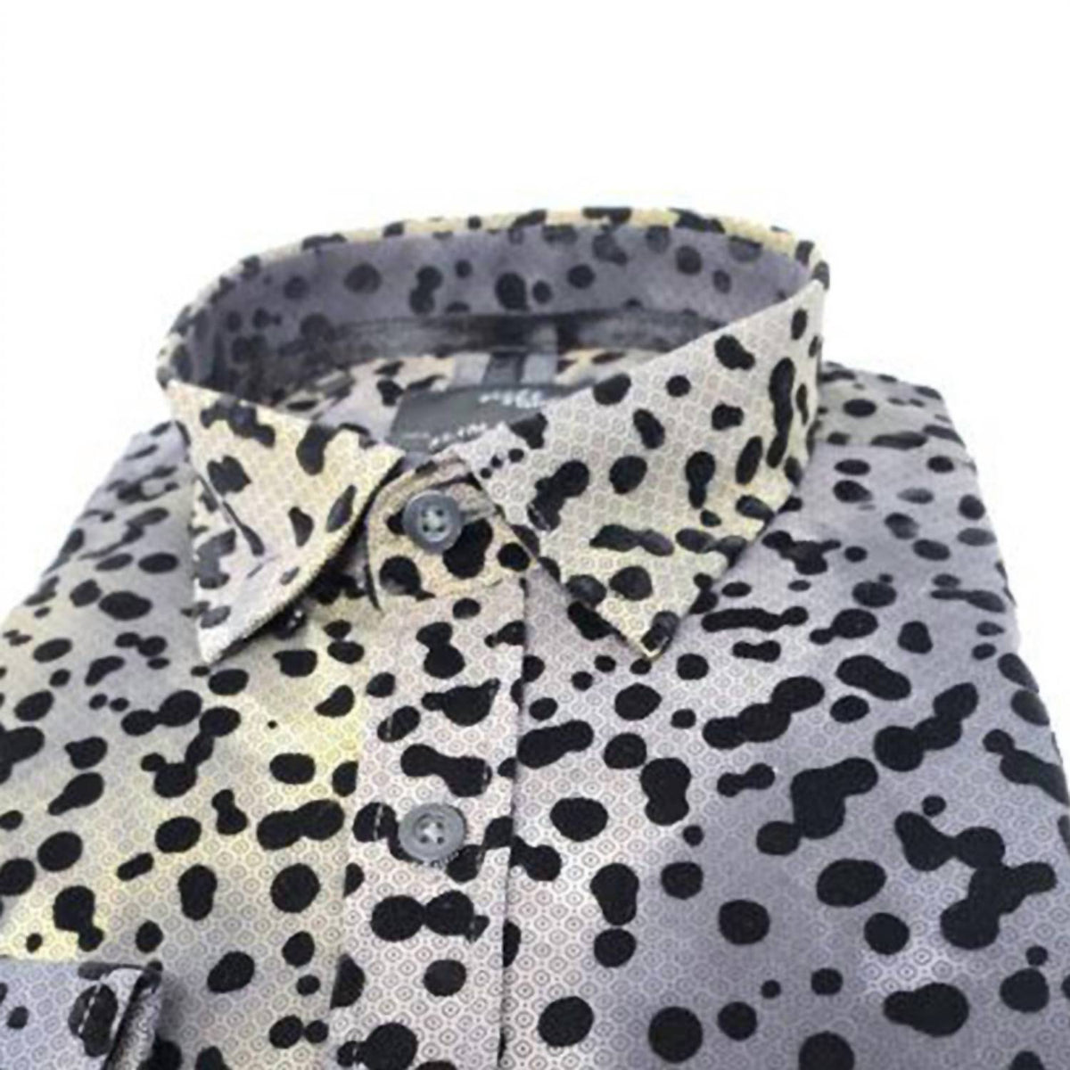 Men's Button Down Shirt With Dot Flocking