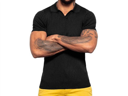 Men's Ribbed Knit Polo