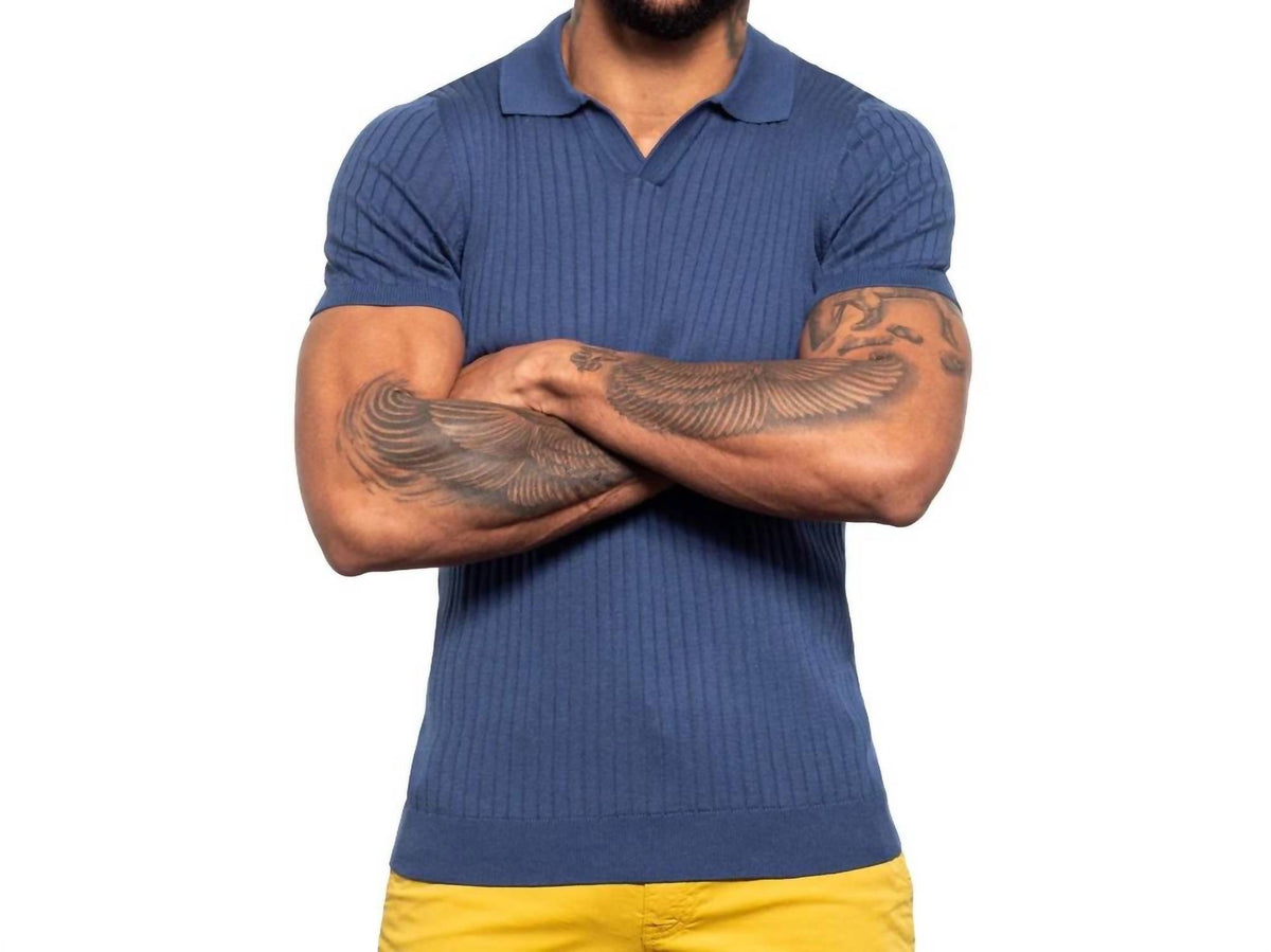 Ribbed Knit Polo