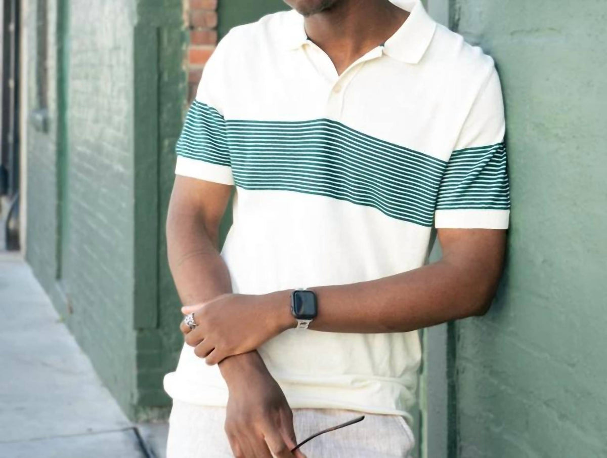 Striped Chest Knit Polo