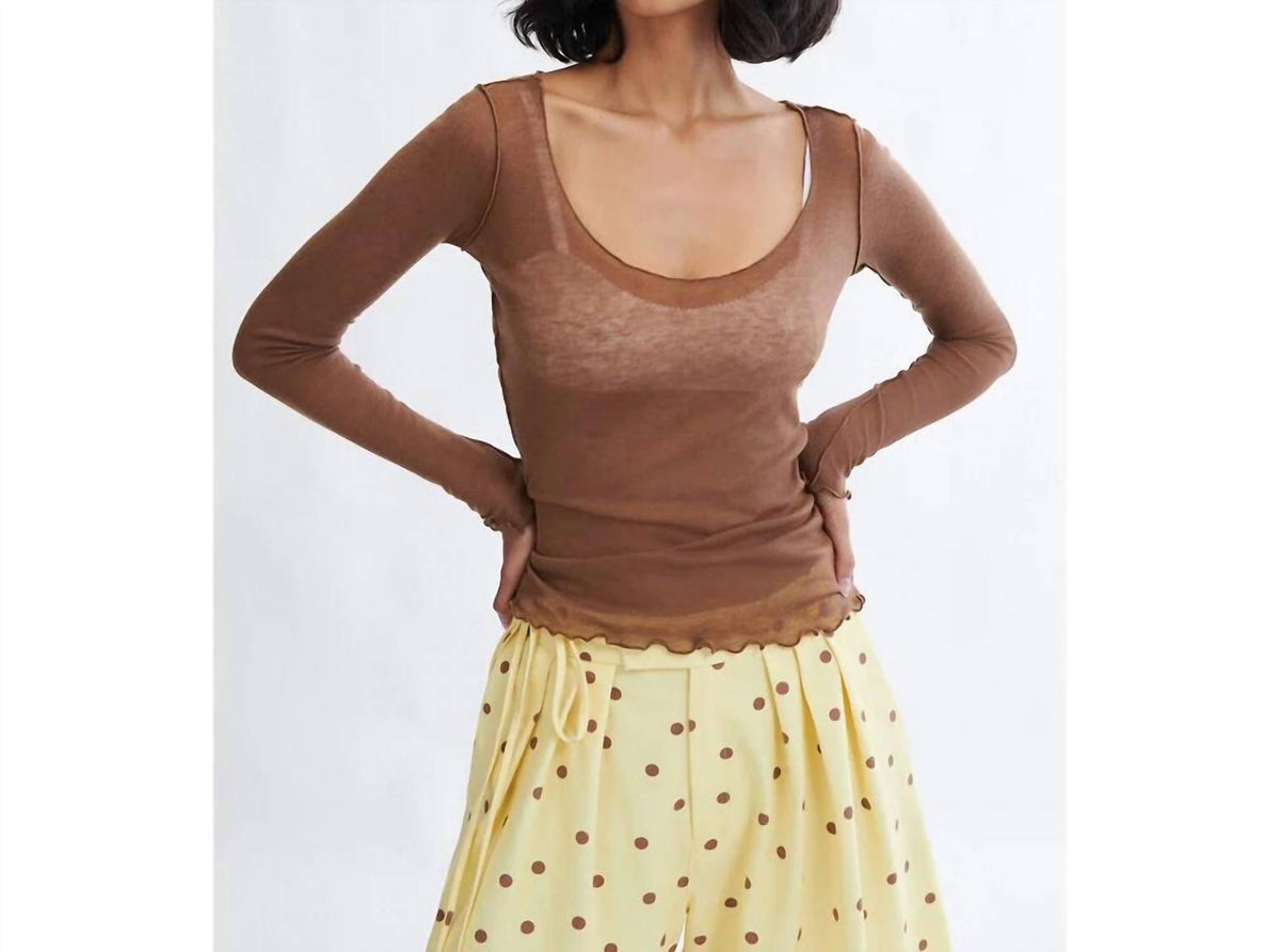 Carla Microknit Long Sleeve Top