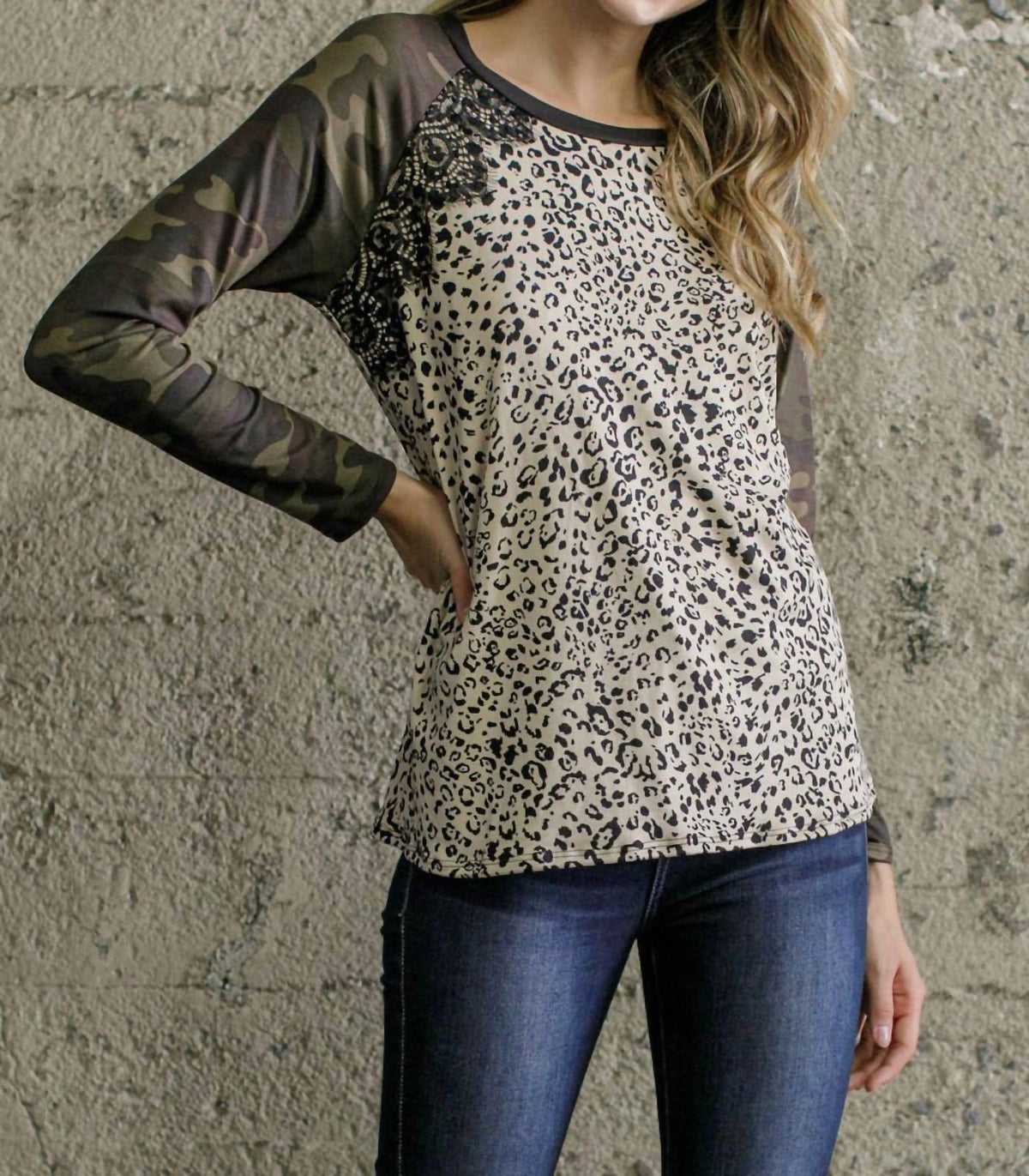 Camo & Leopard Top