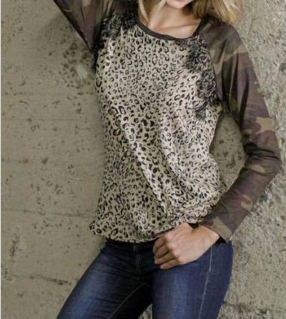 Camo & Leopard Top