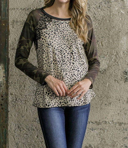 Camo & Leopard Top
