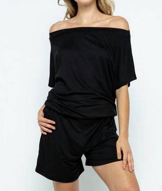 Off The Shoulder Pocket Romper - Plus
