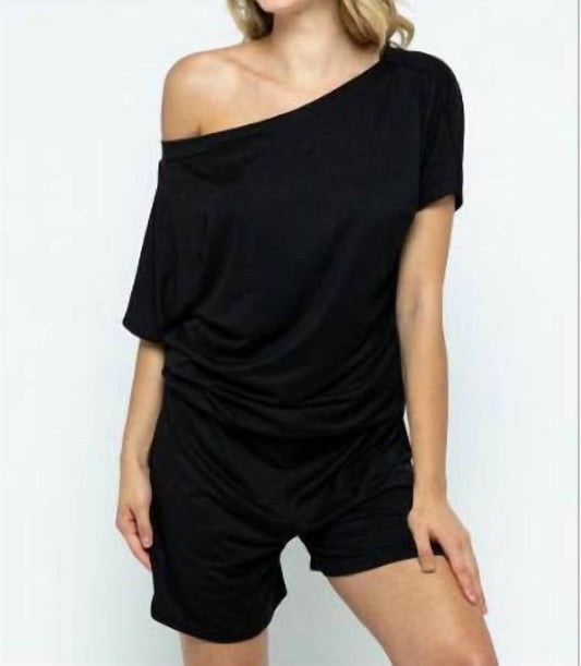 Off The Shoulder Pocket Romper - Plus