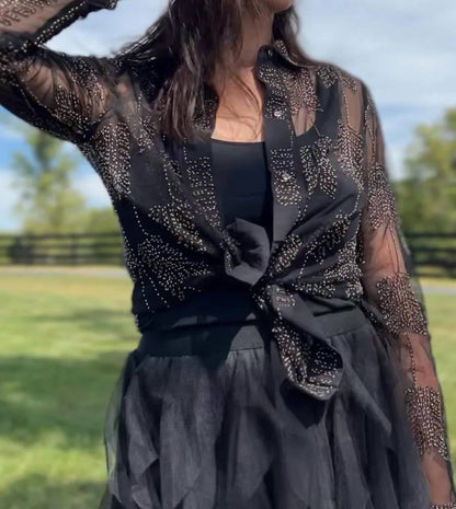 Beaded Sequin Shirt