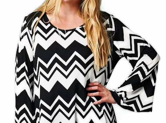 Chevron Long Sleeve Tunic Plus