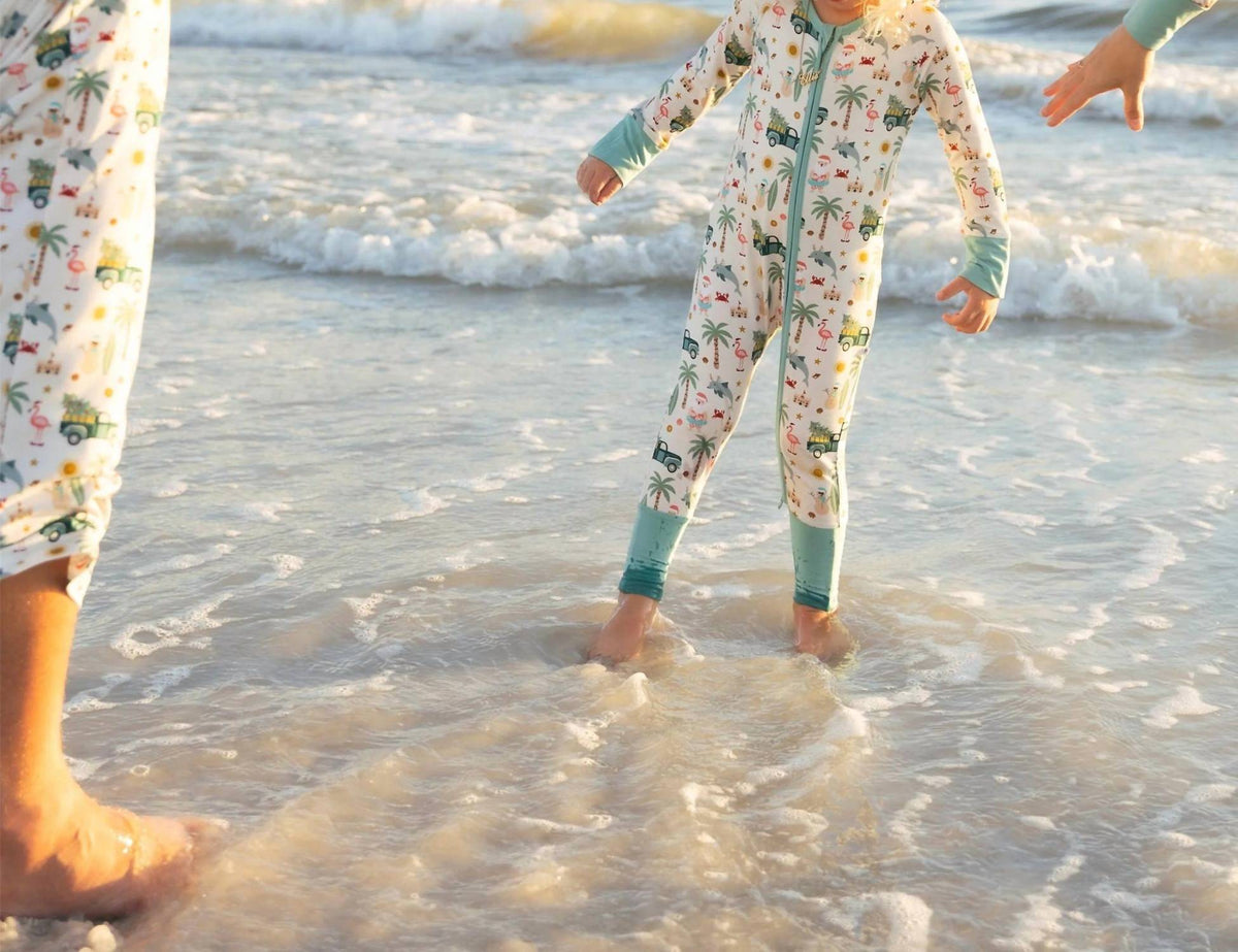 Coastal Christmas Bamboo Convertible Baby Pajama