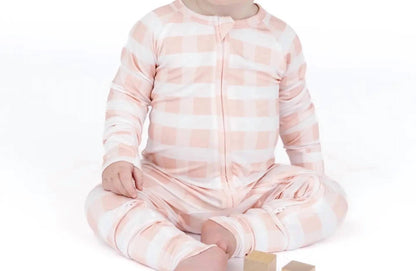 Gingham Bamboo Convertible Footie Romper
