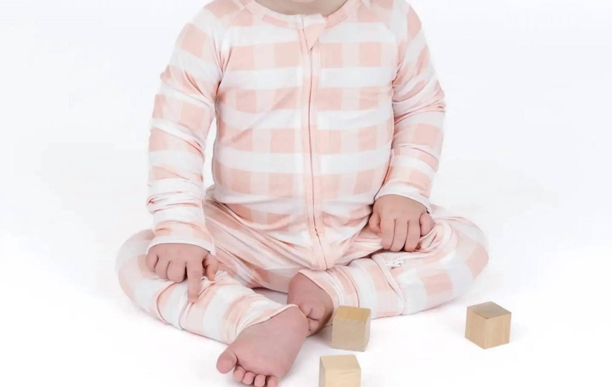 Gingham Bamboo Convertible Footie Romper