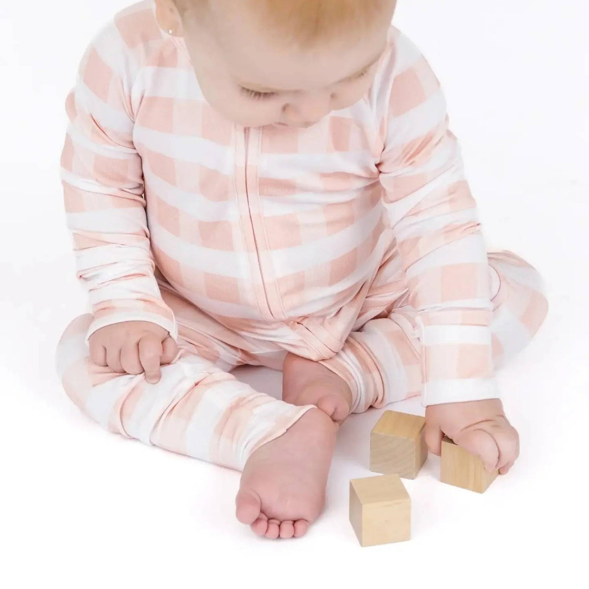 Gingham Bamboo Convertible Footie Romper