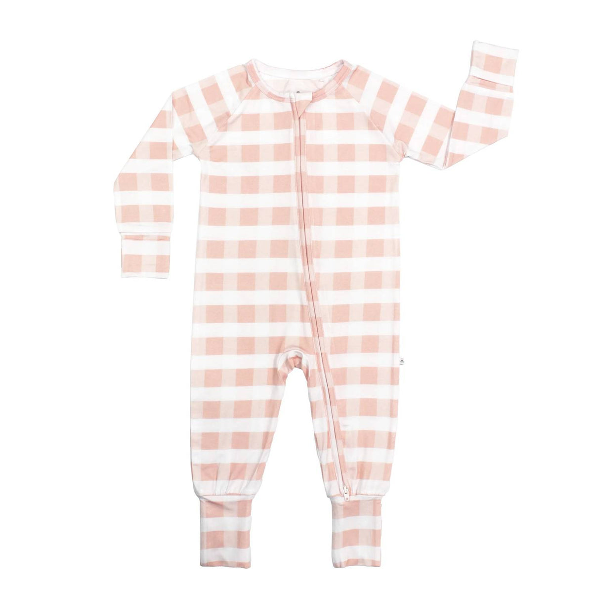 Gingham Bamboo Convertible Footie Romper