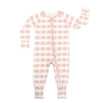 Gingham Bamboo Convertible Footie Romper