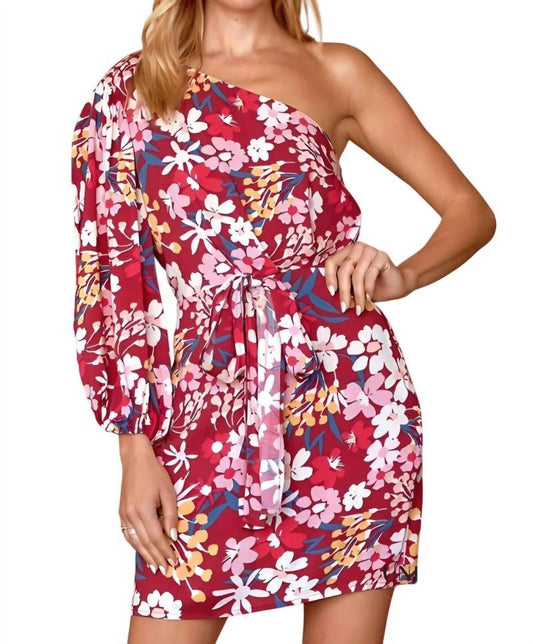 Donna One Shoulder Floral Dress - Plus