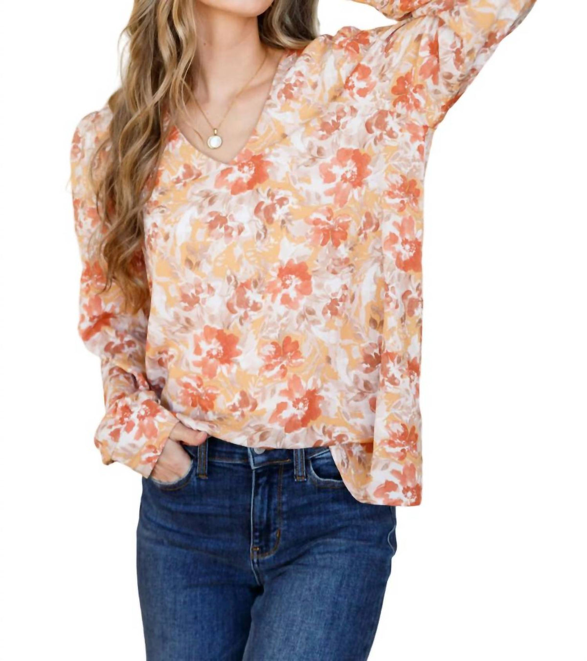 Marigold Dreams Floral Blouse