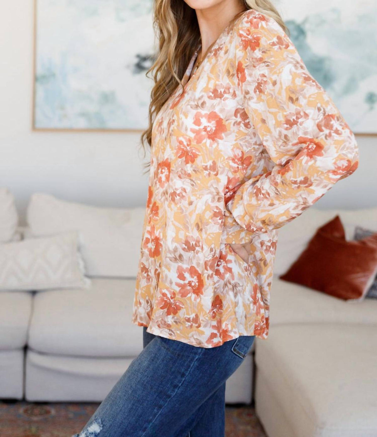 Marigold Dreams Floral Blouse